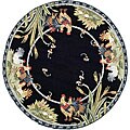 Safavieh Hand-hooked Roosters Black Wool Rug - 8' Round