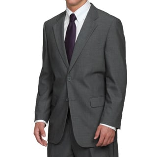 Men's 2-button Solid Medium Grey Suit - Overstock Shopping - Big ...
