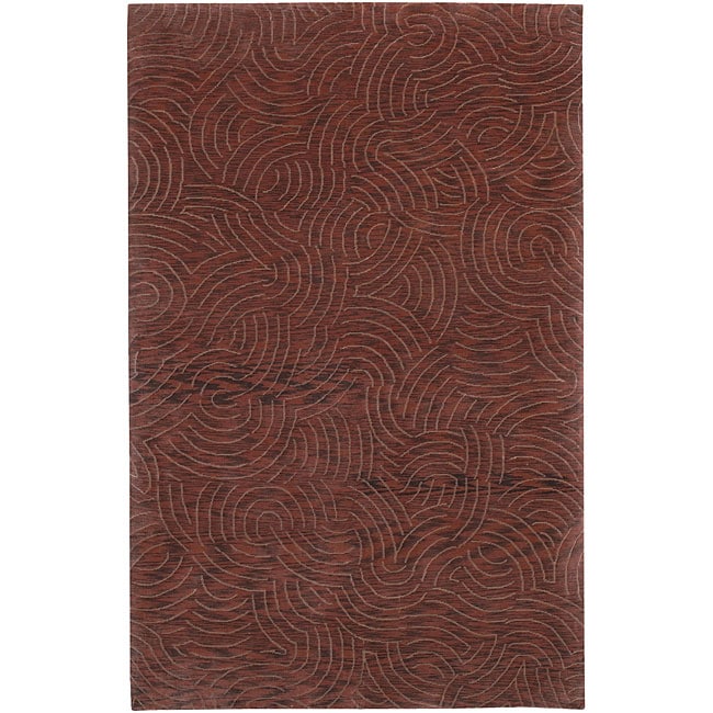 Julie Cohn Hand knotted Red Royal Abstract Design Wool Rug (9 X 13)