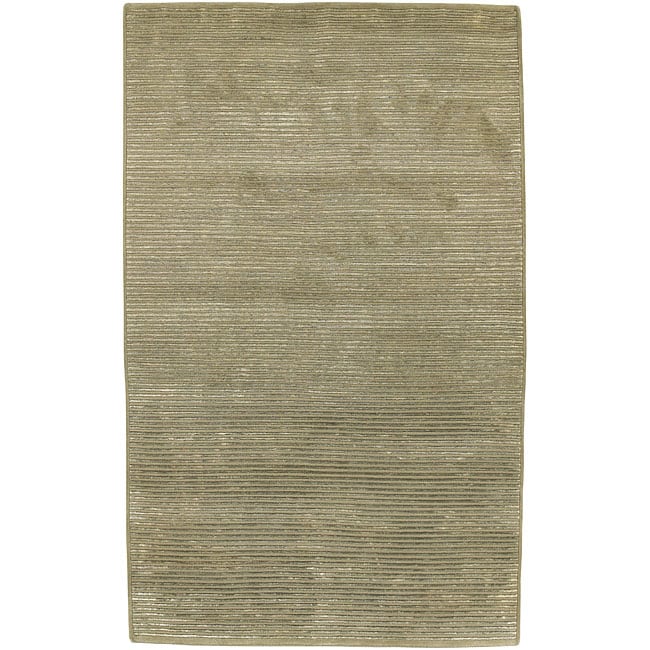 Hand knotted Solid Beige Causal Karur Wool Rug (9 X 13)