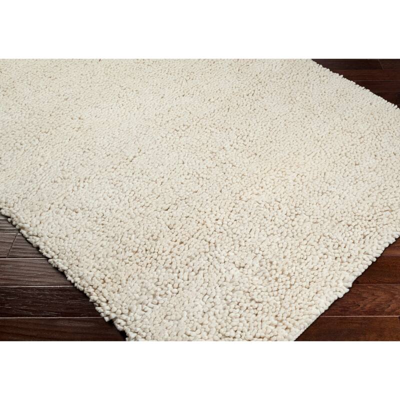 Handmade Jefferson Felted Wool Plush Area Rug - 2'6" x 8' Runner/Surplus2 - Ivory - Runner/Rectangle