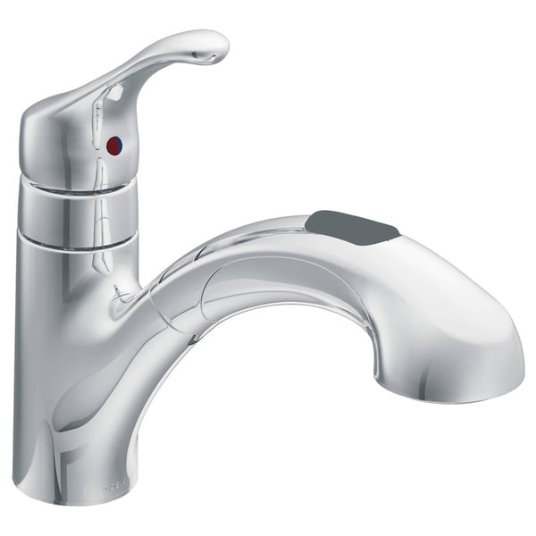 Shop Moen One Handle Chrome Low Arc Pull Out Kitchen ...