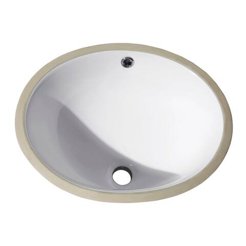 Avanity Undermount 18-inch White Oval Vitreous China Sink - 18.1"W x 7.9"D