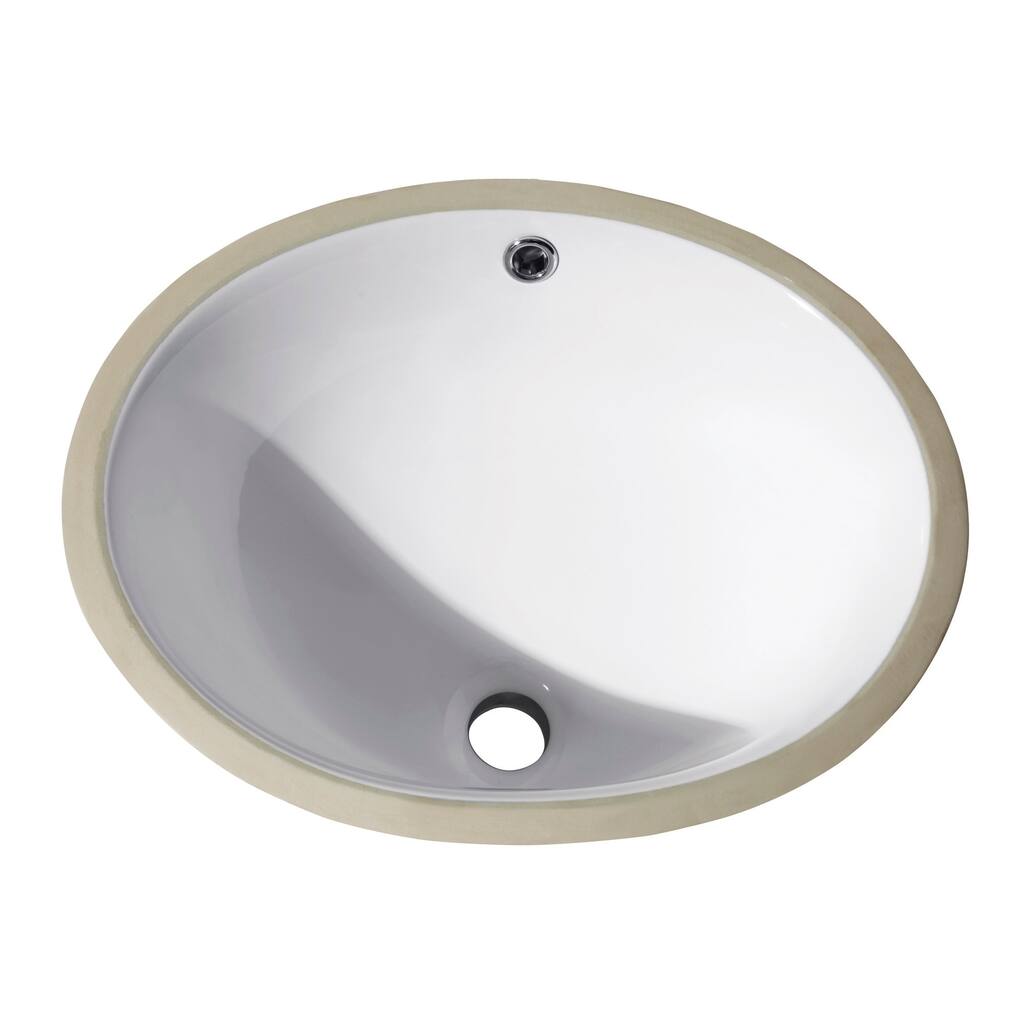Avanity Undermount 18-inch White Oval Vitreous China Sink - 18.1"W x 7.9"D