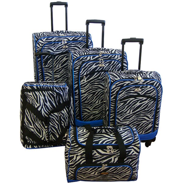 zebra print luggage set