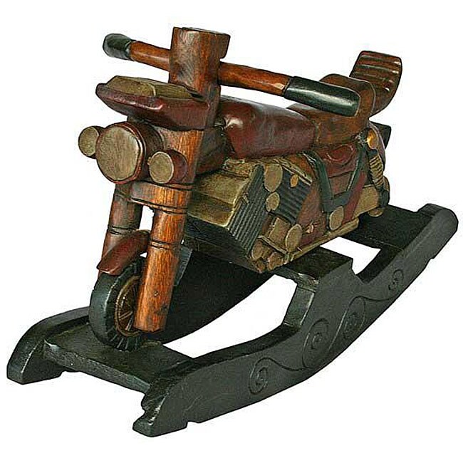 wooden motorcycle rocking horse