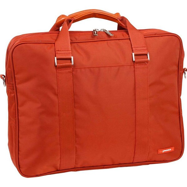 J World Orange 15-inch Double Compartment Laptop Briefcase