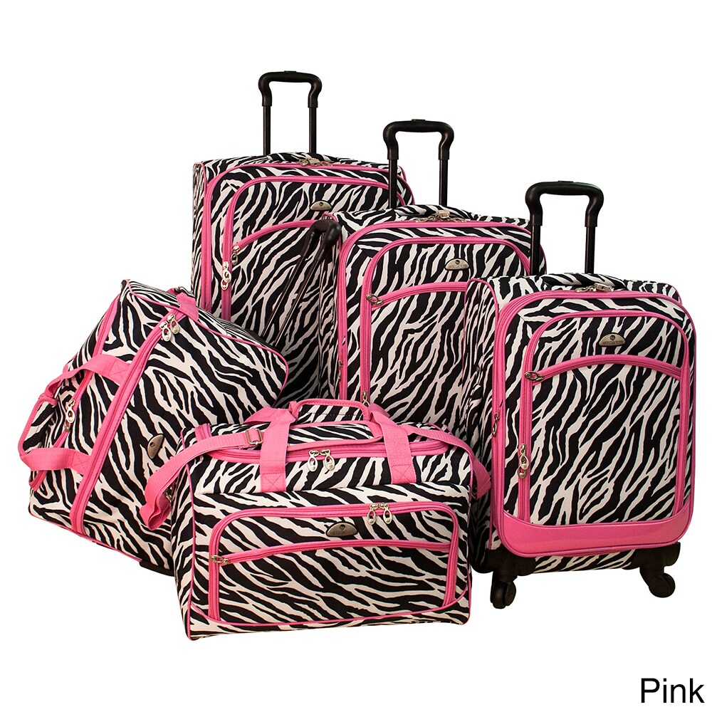 zebra print luggage set