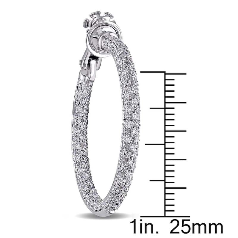 Miadora Signature Collection 18k Gold 3 3/4ct TDW Diamond Hoop Earrings