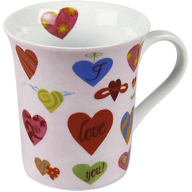 Konitz 'I Love You' White Scratch Mugs (Set of 2)