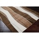 preview thumbnail 4 of 2, Hand-knotted Contemporary Brown/White Stripe Karur New Zealand Wool Area Rug - 5' x 8' - 5' x 8'