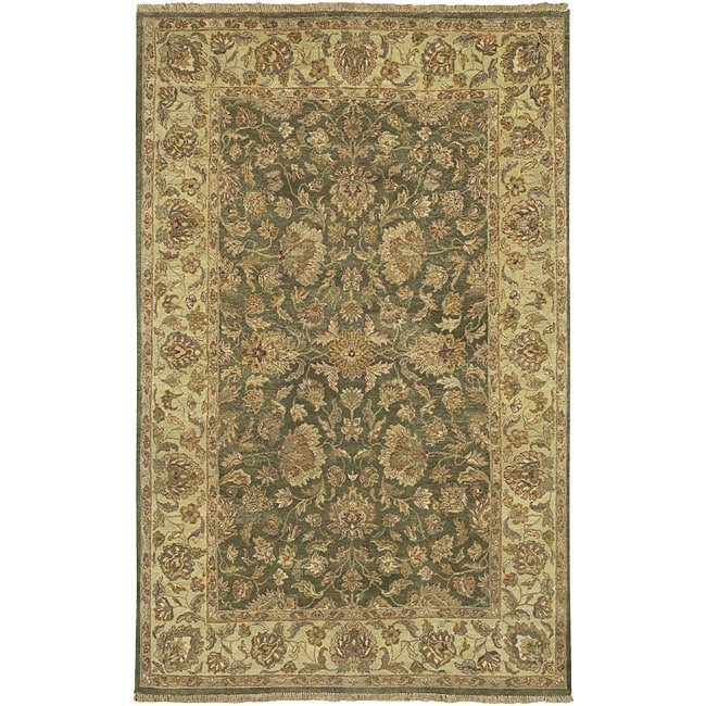 Hand knotted Green Wool Legacy Rug (56 X 86)