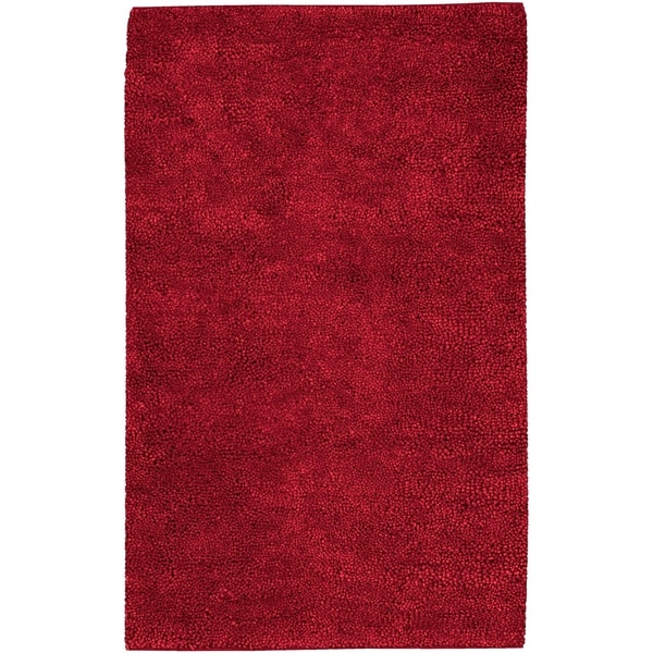 Hand-woven Olympus Red NZ Wool Area Rug - 8' x 10'6