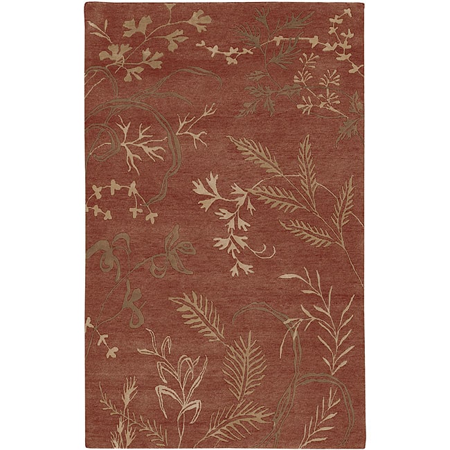 Hand knotted Red Wool Legacy Rug (9 X 13) (RedPattern FloralTip We recommend the use of a non skid pad to keep the rug in place on smooth surfaces.All rug sizes are approximate. Due to the difference of monitor colors, some rug colors may vary slightly.