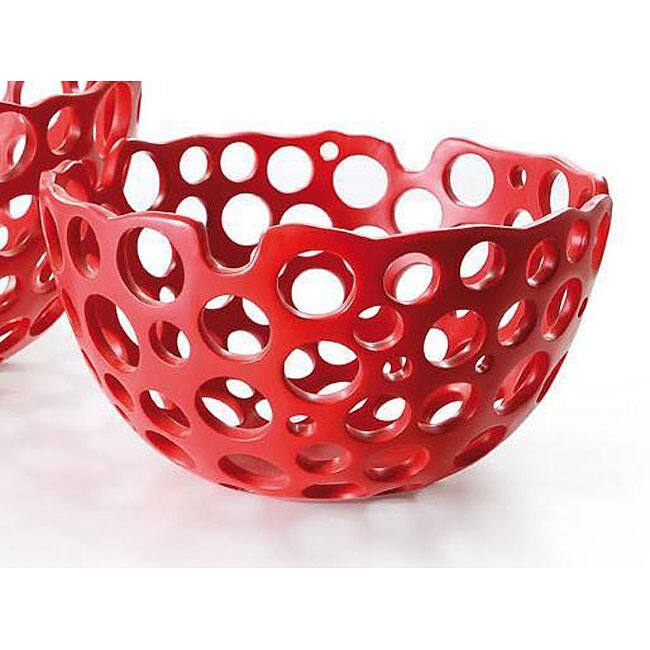 Nari 7.5-inch Red Mesh Accent Bowl