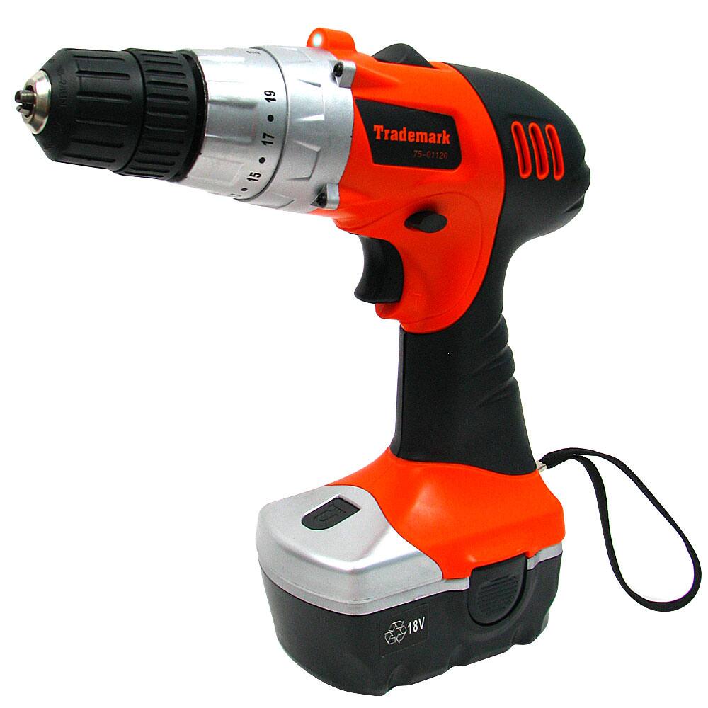 18V Cordless Drill with Rechargeable Battery, Built In LED Light, Level and Magnetic Base by Stalwart