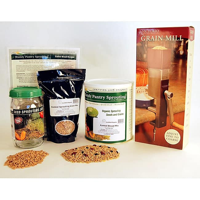Organic Ezekiel Bread Making Kit with Victorio Manual Grinder