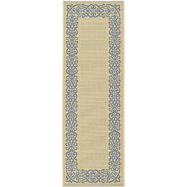 Shop Safavieh Ocean Natural/ Blue Indoor/ Outdoor Runner 2'4 x 6'7