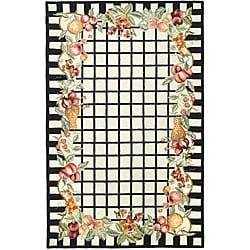 Hand hooked Harvest Ivory/ Black Wool Rug (3'9 x 5'9) Safavieh 3x5   4x6 Rugs