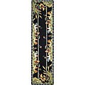 Safavieh Hand-hooked Roosters Black Wool Runner Rug - 2'6 x 8'