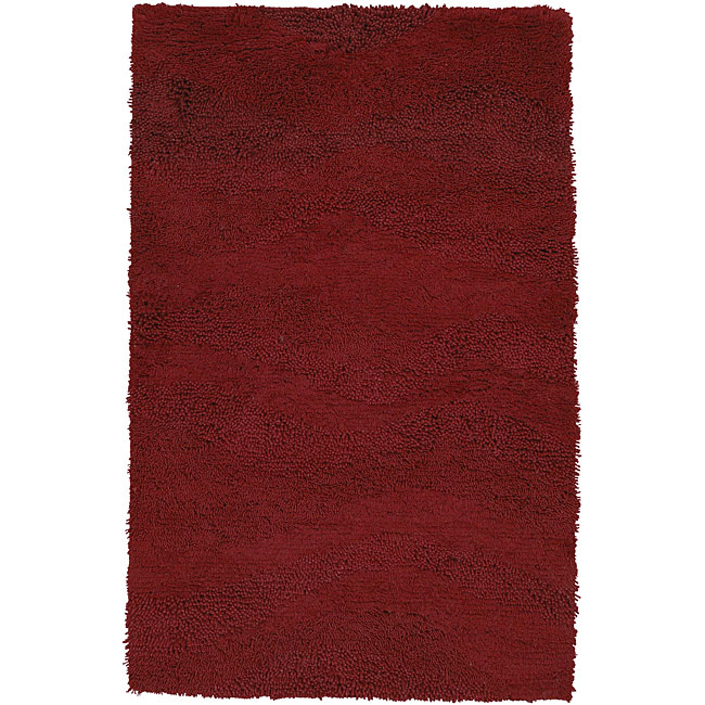 Hand woven Tigris New Zealand Wool Rug (8 Square) (RedPattern SolidTip We recommend the use of a non skid pad to keep the rug in place on smooth surfaces.All rug sizes are approximate. Due to the difference of monitor colors, some rug colors may vary sl