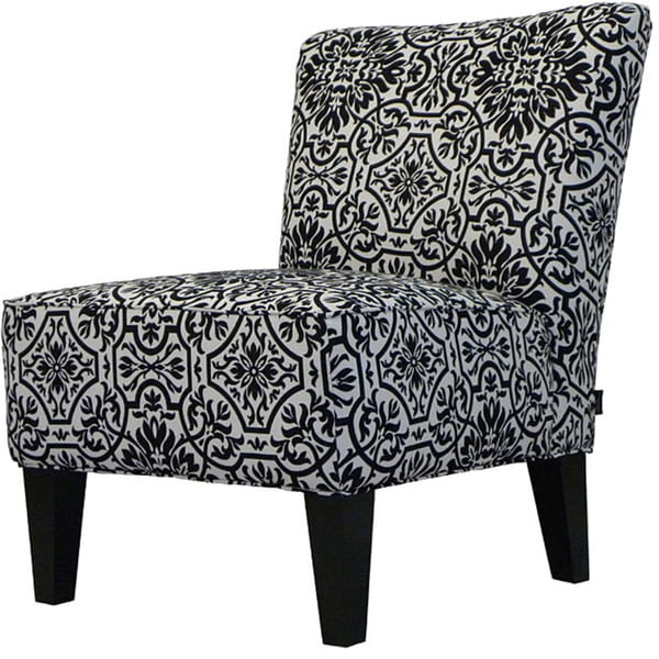 Handy Living Davis Armless Chair Modern Damask Black and White - Free ...