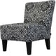 preview thumbnail 1 of 1, Handy Living Davis Armless Chair Modern Damask Black and White