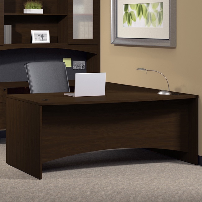 Mayline Brighton 72 inch Bow front Mocha Desk Shell