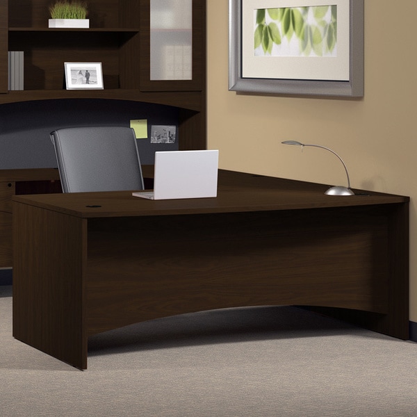 Shop Mayline Brighton 72inch Bowfront Mocha Desk Shell Free