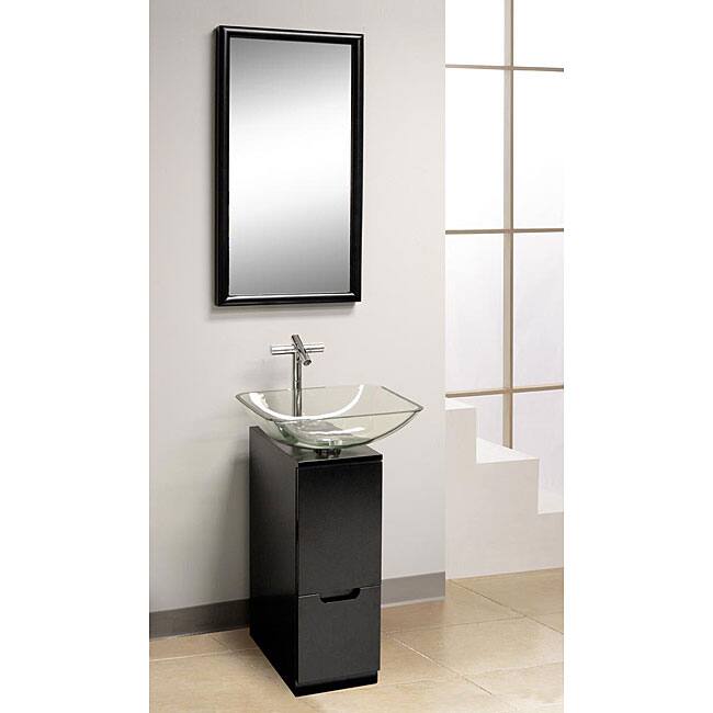 DreamLine Modern Glass 10-inch Slim Line Black Vanity Set