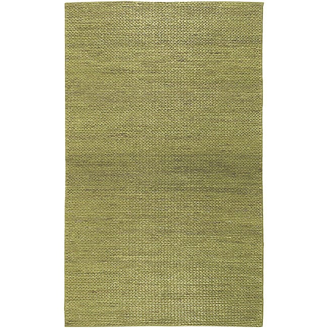 Hand woven Green Natural Fiber Jute Braided Texture Rug (8 X 11)