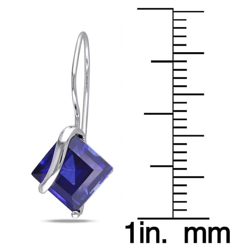 Miadora 10k Gold Created Sapphire Swirl Earrings - Blue