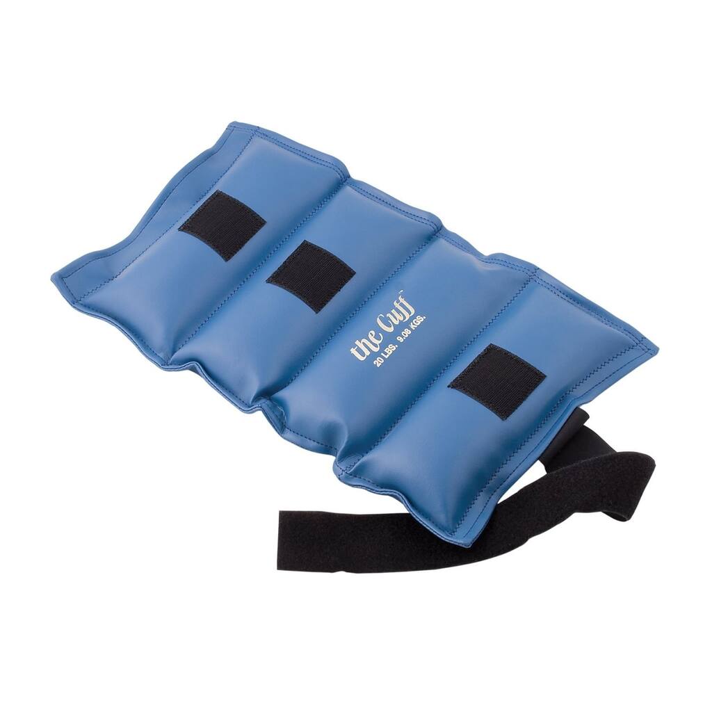 The Cuff® Adjustable Ankle and Wrist Weight for Yoga, Dance, Running, Walking, Biking, and Physical Therapy. Blue - 20 lb.