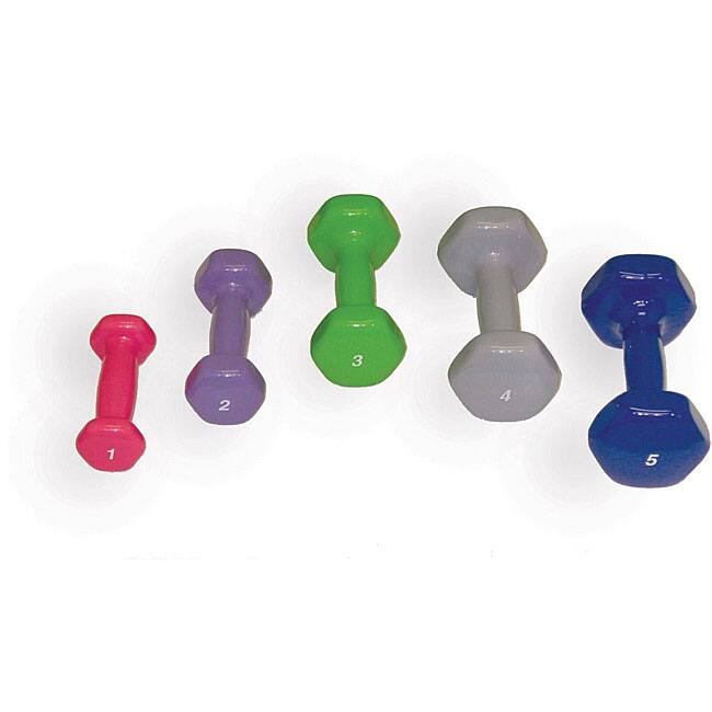 Cando Vinyl-coated 20-piece Dumbbell Set with Rack