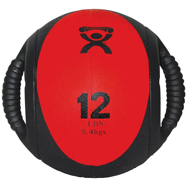 Cando 12-pound Dual-handle Red Medicine Ball