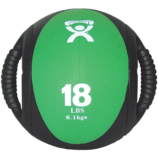 Cando 18-pound Dual-handle Green Medicine Ball