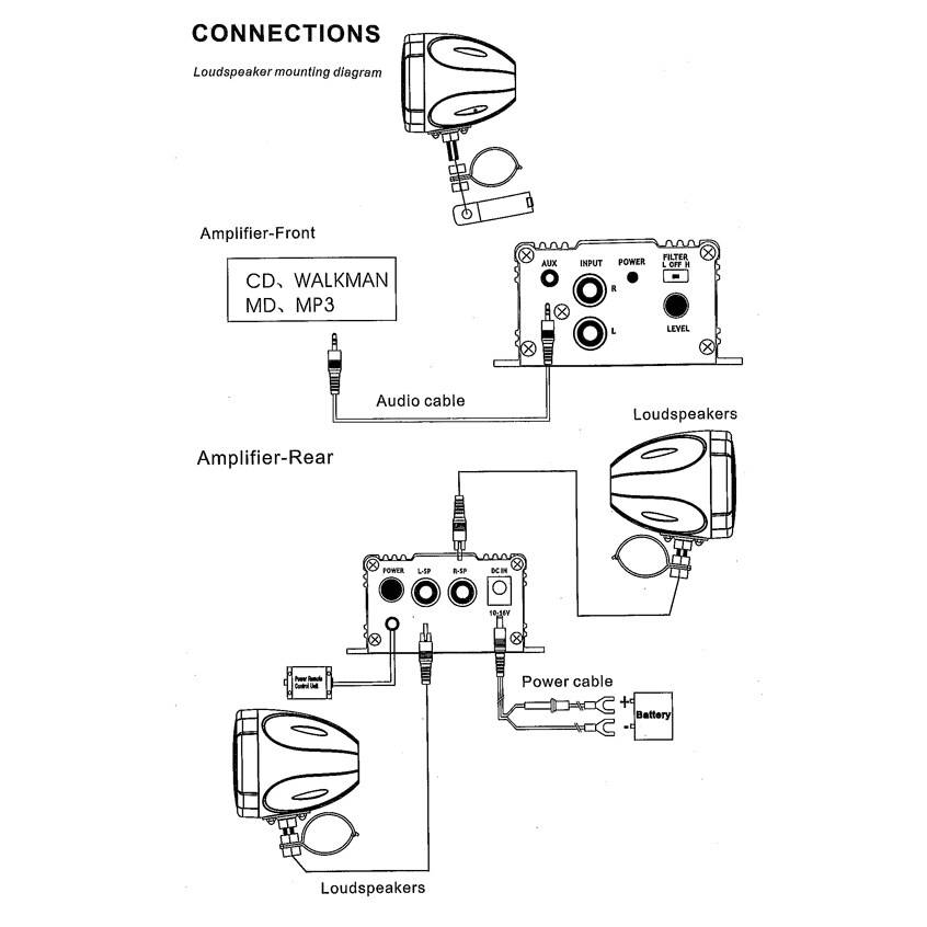 pyle motorcycle two 3 inch speakers
