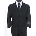 Ferrecci Boy's Shadow Stripe Black 3-piece Suit - Overstock™ Shopping ...