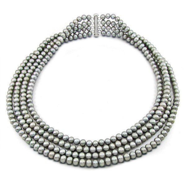 grey pearl jewelry sets