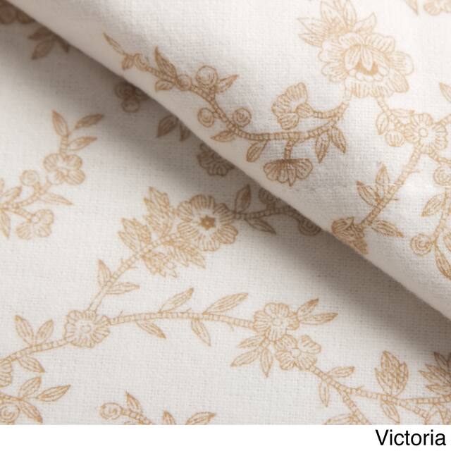 Laura Ashley Cotton Flannel-Soft-Deep Pocket-Sheet & Pillowcase Set