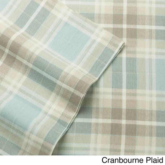 Laura Ashley Cotton Flannel-Soft-Deep Pocket-Sheet & Pillowcase Set