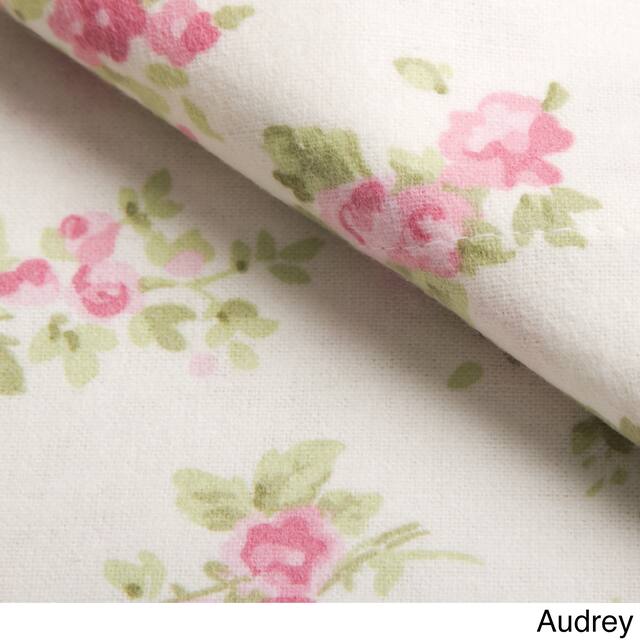 Laura Ashley Cotton Flannel-Soft-Deep Pocket-Sheet & Pillowcase Set
