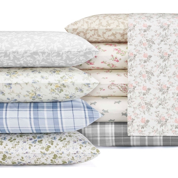 Shop Laura Ashley Cotton Flannel Deep Pocket Sheet Sets - On Sale - Free Shipping On Orders Over ...