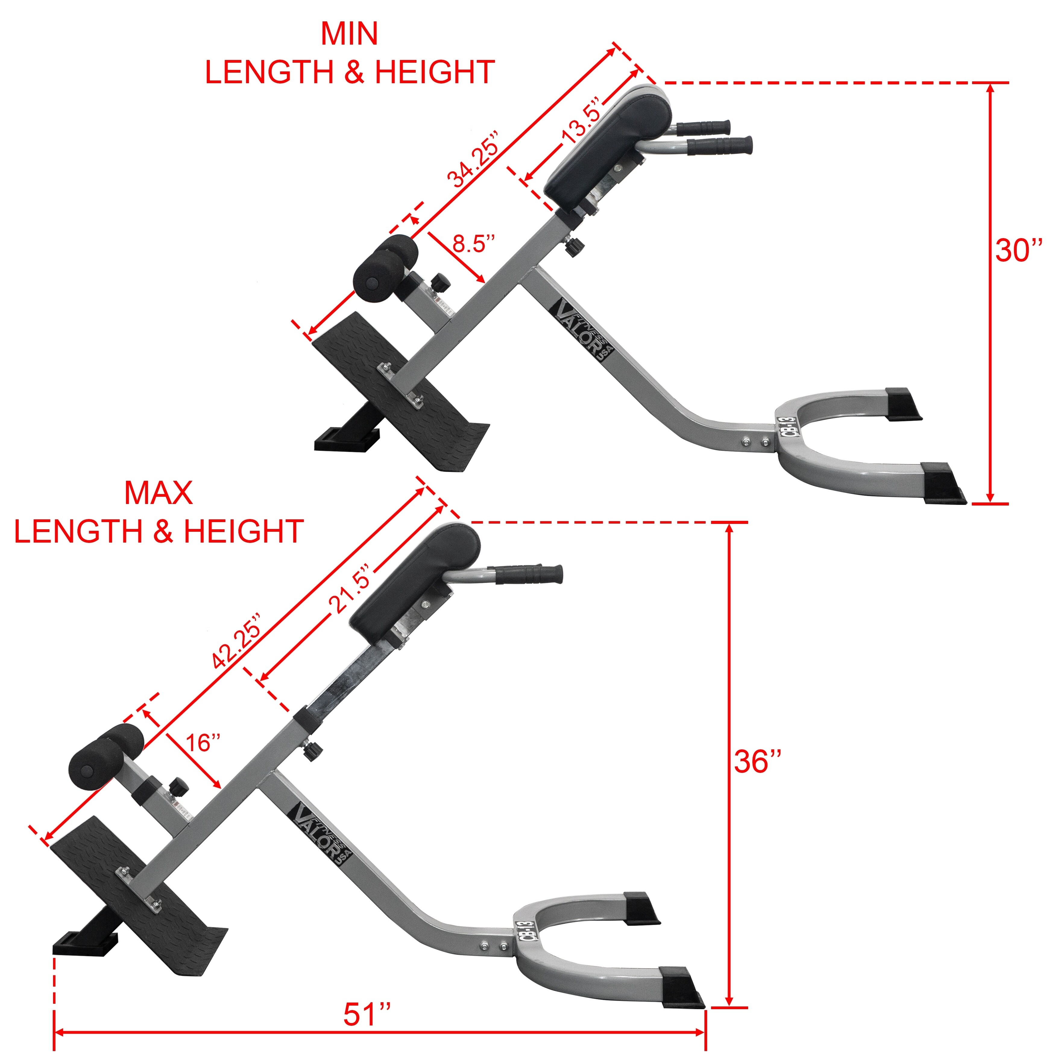 Valor Fitness CB-13 Adjustable Roman Chair/Back Extension Bench