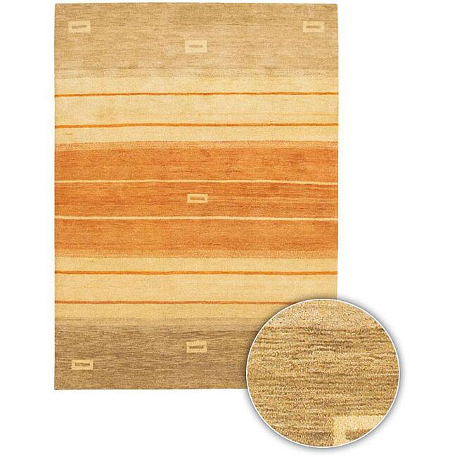 Hand-knotted Mandara New Zealand Wool Rug (5' x 7'6) - multi