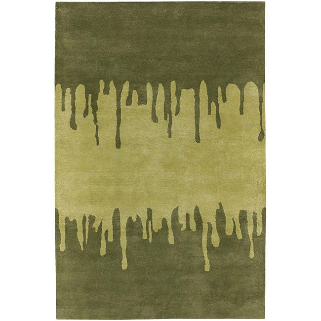 Contemporary Hand tufted Green New Zealand Wool Mandara Rug (5 X 76) (GreenPattern AbstractTip We recommend the use of a non skid pad to keep the rug in place on smooth surfaces.All rug sizes are approximate. Due to the difference of monitor colors, som