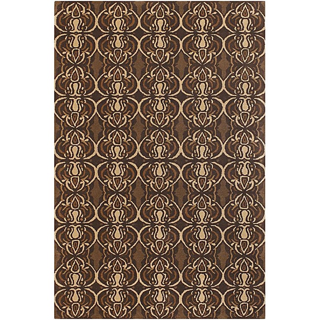 Hand tufted Brown/beige Mandara Wool Rug (5 X 76)