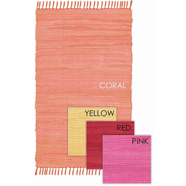 Artist's Loom Handmade Flatweave Casual Reversible Natural Eco-friendly Cotton Rug (1'4x2') (Set of 5) - 1'4 x 2'