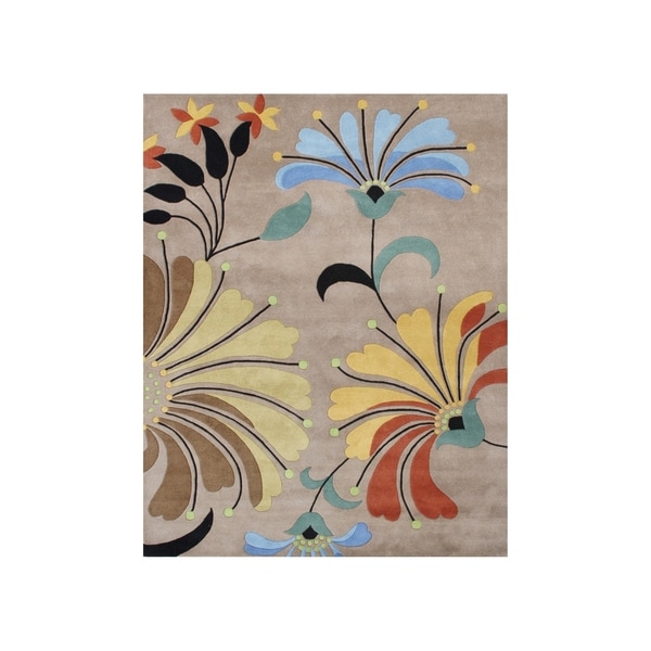 Eastern Colors Brown Hand-tufted Wool Rug - 4' x 6'