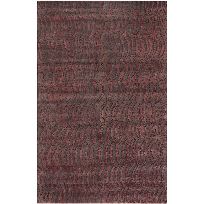 Julie Cohn Hand knotted Tan Abstract Design Wool Rug (2 6 X 10)